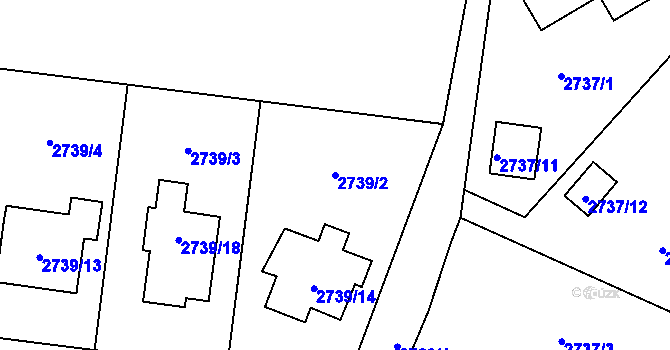 Parcela st. 2739/2 v KÚ Martinov ve Slezsku, Katastrální mapa