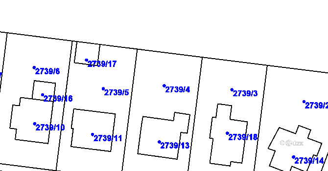 Parcela st. 2739/4 v KÚ Martinov ve Slezsku, Katastrální mapa