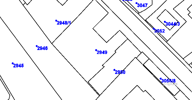 Parcela st. 2949 v KÚ Martinov ve Slezsku, Katastrální mapa