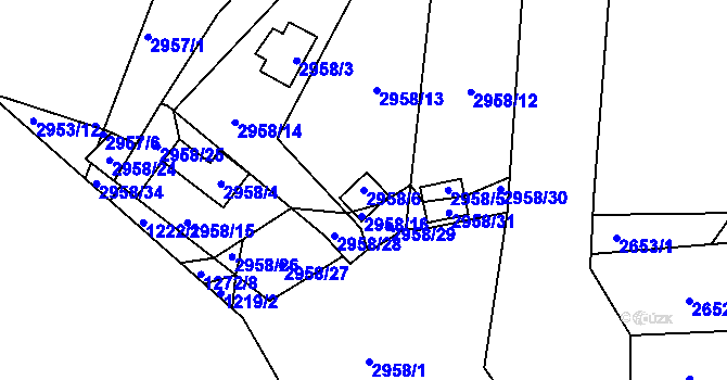 Parcela st. 2958/6 v KÚ Martinov ve Slezsku, Katastrální mapa
