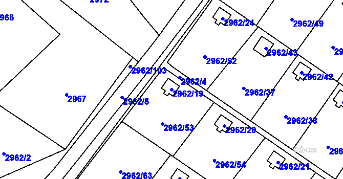 Parcela st. 2962/19 v KÚ Martinov ve Slezsku, Katastrální mapa