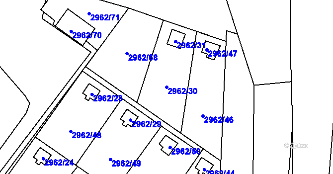 Parcela st. 2962/30 v KÚ Martinov ve Slezsku, Katastrální mapa