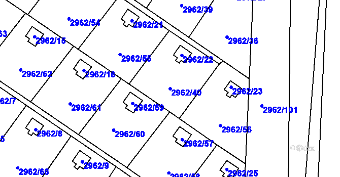 Parcela st. 2962/40 v KÚ Martinov ve Slezsku, Katastrální mapa
