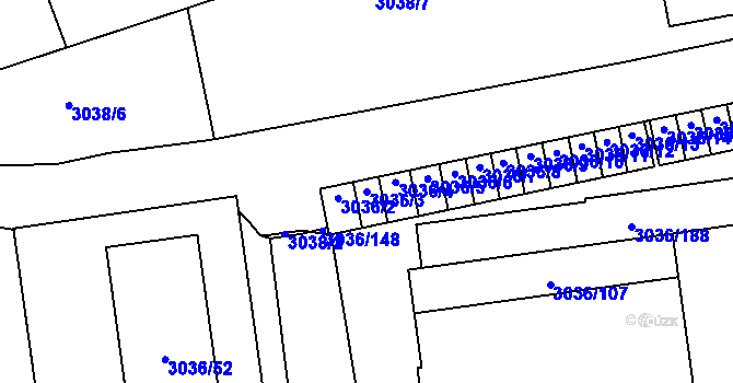 Parcela st. 3036/3 v KÚ Martinov ve Slezsku, Katastrální mapa