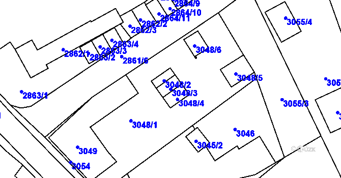 Parcela st. 3048/3 v KÚ Martinov ve Slezsku, Katastrální mapa