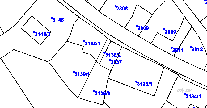 Parcela st. 3138/2 v KÚ Martinov ve Slezsku, Katastrální mapa