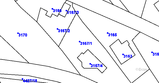 Parcela st. 3167/1 v KÚ Martinov ve Slezsku, Katastrální mapa