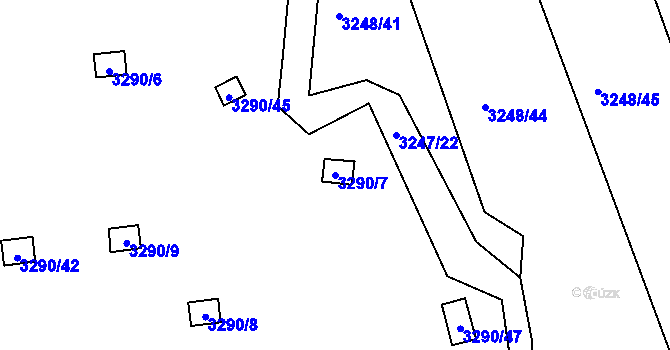 Parcela st. 3290/7 v KÚ Martinov ve Slezsku, Katastrální mapa