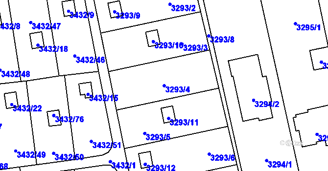 Parcela st. 3293/4 v KÚ Martinov ve Slezsku, Katastrální mapa
