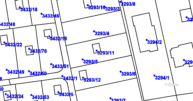 Parcela st. 3293/11 v KÚ Martinov ve Slezsku, Katastrální mapa