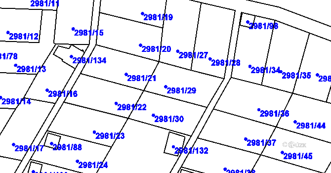 Parcela st. 2981/29 v KÚ Martinov ve Slezsku, Katastrální mapa