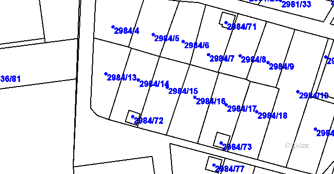 Parcela st. 2984/15 v KÚ Martinov ve Slezsku, Katastrální mapa