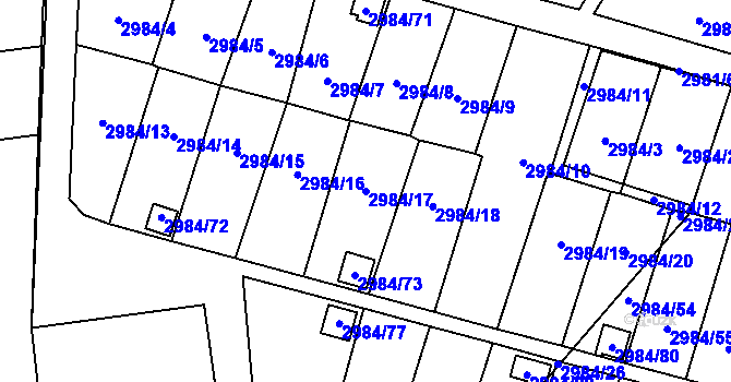 Parcela st. 2984/17 v KÚ Martinov ve Slezsku, Katastrální mapa