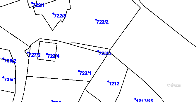 Parcela st. 723/3 v KÚ Třebovice ve Slezsku, Katastrální mapa