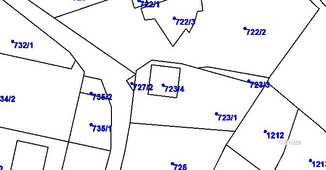 Parcela st. 723/4 v KÚ Třebovice ve Slezsku, Katastrální mapa