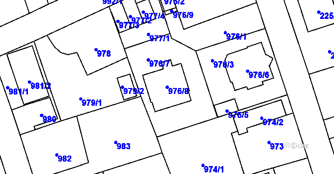 Parcela st. 976/8 v KÚ Třebovice ve Slezsku, Katastrální mapa