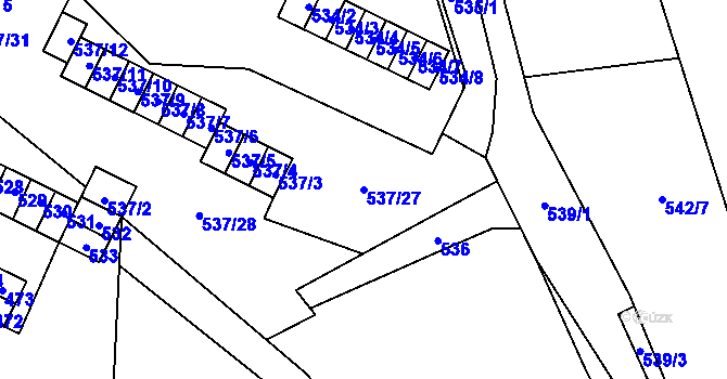 Parcela st. 537/27 v KÚ Třebovice ve Slezsku, Katastrální mapa