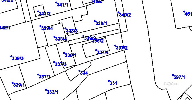 Parcela st. 337/4 v KÚ Třebovice ve Slezsku, Katastrální mapa