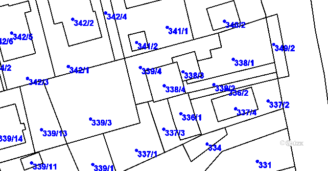 Parcela st. 338/4 v KÚ Třebovice ve Slezsku, Katastrální mapa