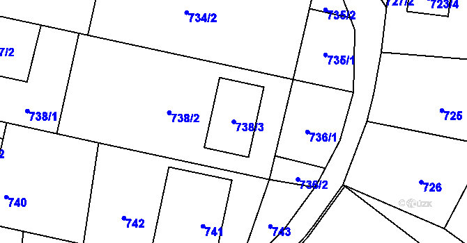 Parcela st. 738/3 v KÚ Třebovice ve Slezsku, Katastrální mapa