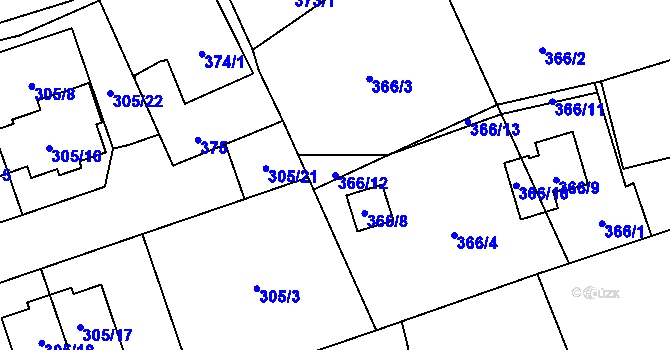 Parcela st. 366/12 v KÚ Třebovice ve Slezsku, Katastrální mapa