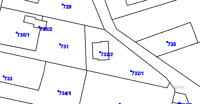 Parcela st. 732/2 v KÚ Třebovice ve Slezsku, Katastrální mapa