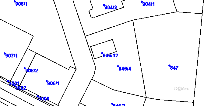 Parcela st. 846/12 v KÚ Třebovice ve Slezsku, Katastrální mapa