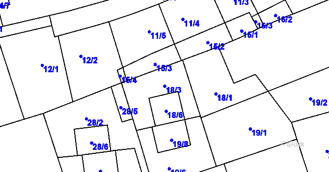 Parcela st. 18/3 v KÚ Třebovice ve Slezsku, Katastrální mapa