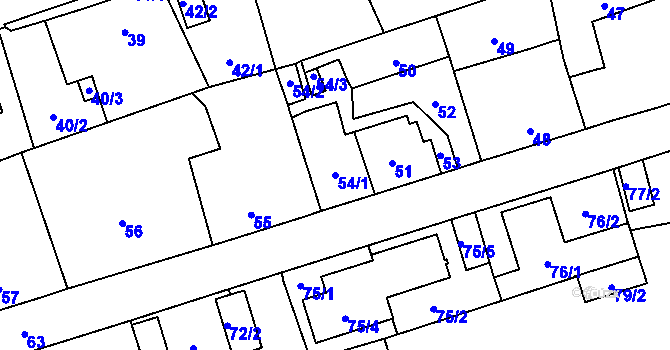 Parcela st. 54/1 v KÚ Třebovice ve Slezsku, Katastrální mapa