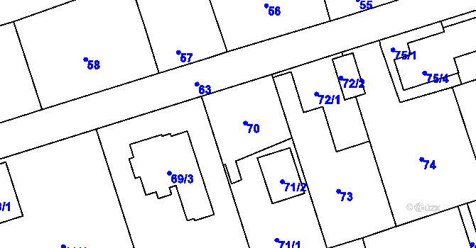 Parcela st. 70 v KÚ Třebovice ve Slezsku, Katastrální mapa