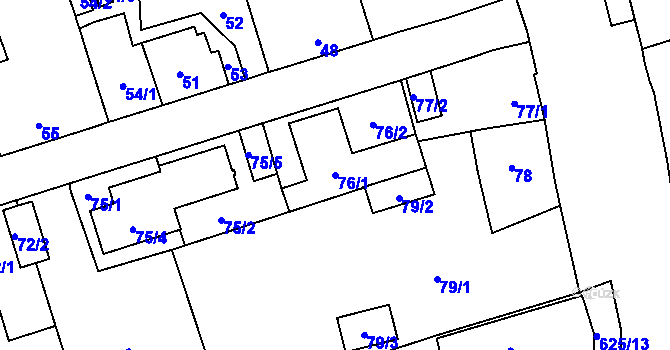 Parcela st. 76/1 v KÚ Třebovice ve Slezsku, Katastrální mapa