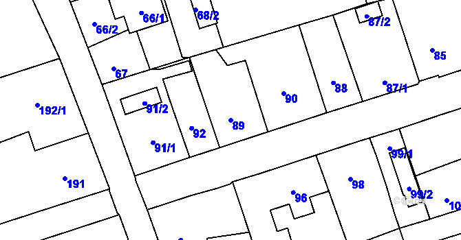 Parcela st. 89 v KÚ Třebovice ve Slezsku, Katastrální mapa