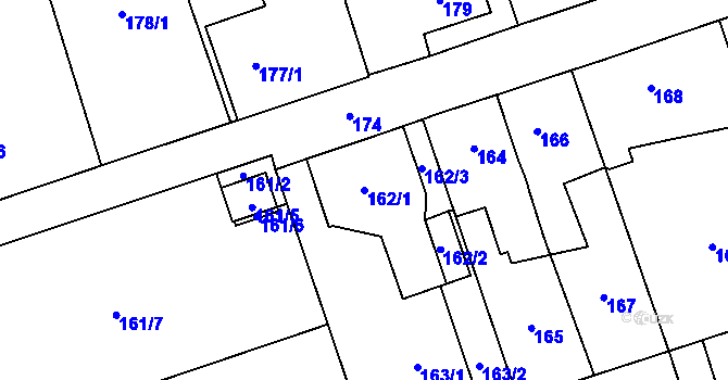 Parcela st. 162/1 v KÚ Třebovice ve Slezsku, Katastrální mapa
