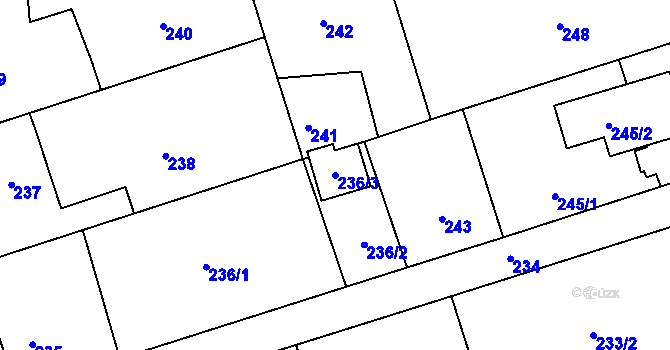 Parcela st. 236/3 v KÚ Třebovice ve Slezsku, Katastrální mapa