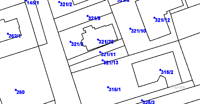 Parcela st. 321/11 v KÚ Třebovice ve Slezsku, Katastrální mapa