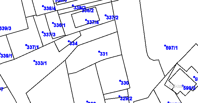 Parcela st. 331 v KÚ Třebovice ve Slezsku, Katastrální mapa