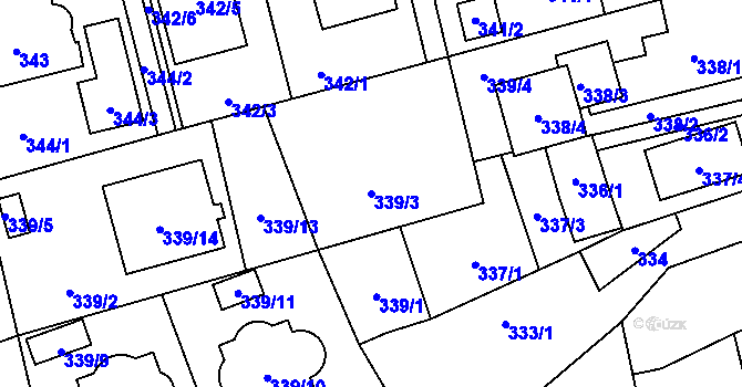 Parcela st. 339/3 v KÚ Třebovice ve Slezsku, Katastrální mapa