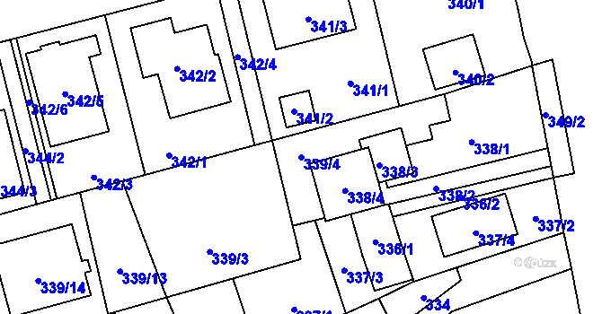 Parcela st. 339/4 v KÚ Třebovice ve Slezsku, Katastrální mapa