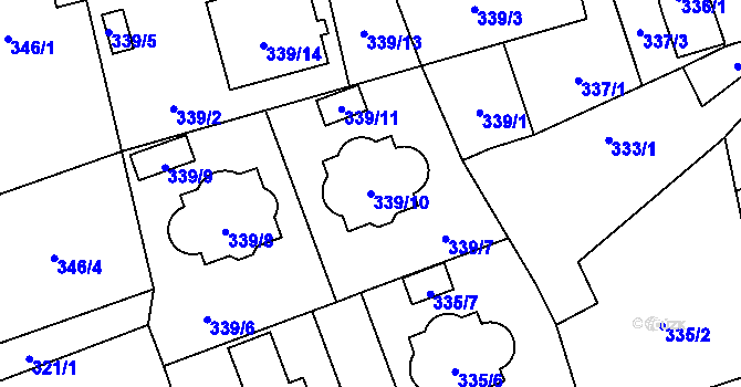 Parcela st. 339/10 v KÚ Třebovice ve Slezsku, Katastrální mapa