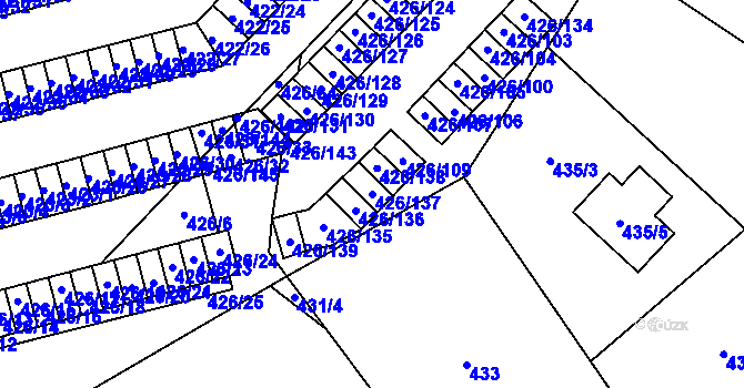 Parcela st. 426/137 v KÚ Třebovice ve Slezsku, Katastrální mapa