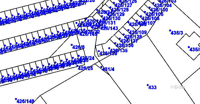 Parcela st. 426/139 v KÚ Třebovice ve Slezsku, Katastrální mapa