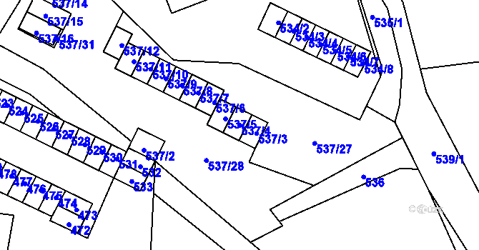 Parcela st. 537/4 v KÚ Třebovice ve Slezsku, Katastrální mapa
