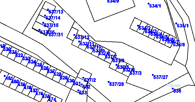 Parcela st. 537/8 v KÚ Třebovice ve Slezsku, Katastrální mapa