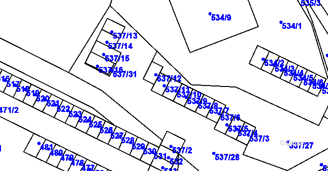 Parcela st. 537/11 v KÚ Třebovice ve Slezsku, Katastrální mapa