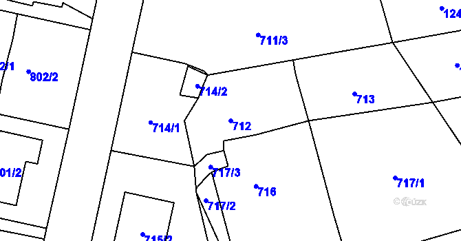 Parcela st. 712 v KÚ Třebovice ve Slezsku, Katastrální mapa