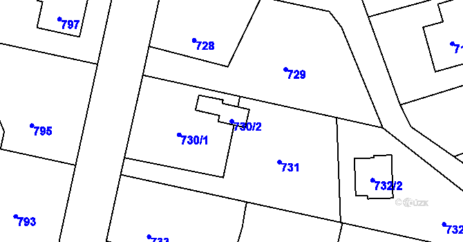 Parcela st. 730/2 v KÚ Třebovice ve Slezsku, Katastrální mapa