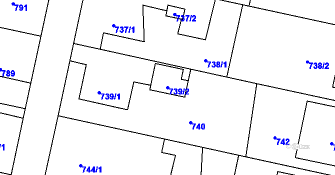 Parcela st. 739/2 v KÚ Třebovice ve Slezsku, Katastrální mapa