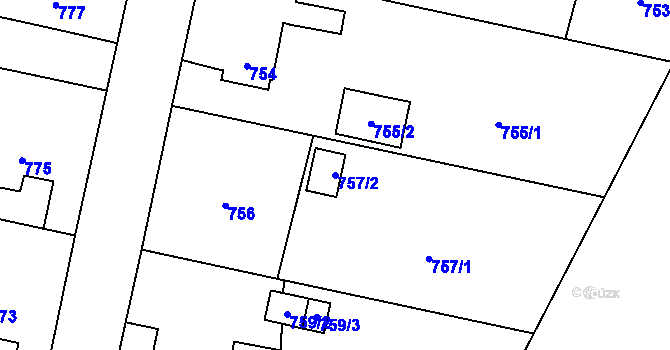 Parcela st. 757/2 v KÚ Třebovice ve Slezsku, Katastrální mapa