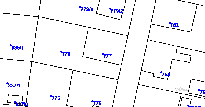 Parcela st. 777 v KÚ Třebovice ve Slezsku, Katastrální mapa