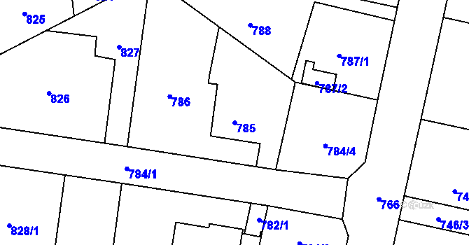 Parcela st. 785 v KÚ Třebovice ve Slezsku, Katastrální mapa